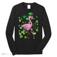 St Patricks Day Irish Flamingo Saint Pattys Paddys Long Sleeve Shirt thumb 0