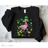 St Patricks Day Irish Flamingo Saint Pattys Paddys Sweatshirt thumb 2