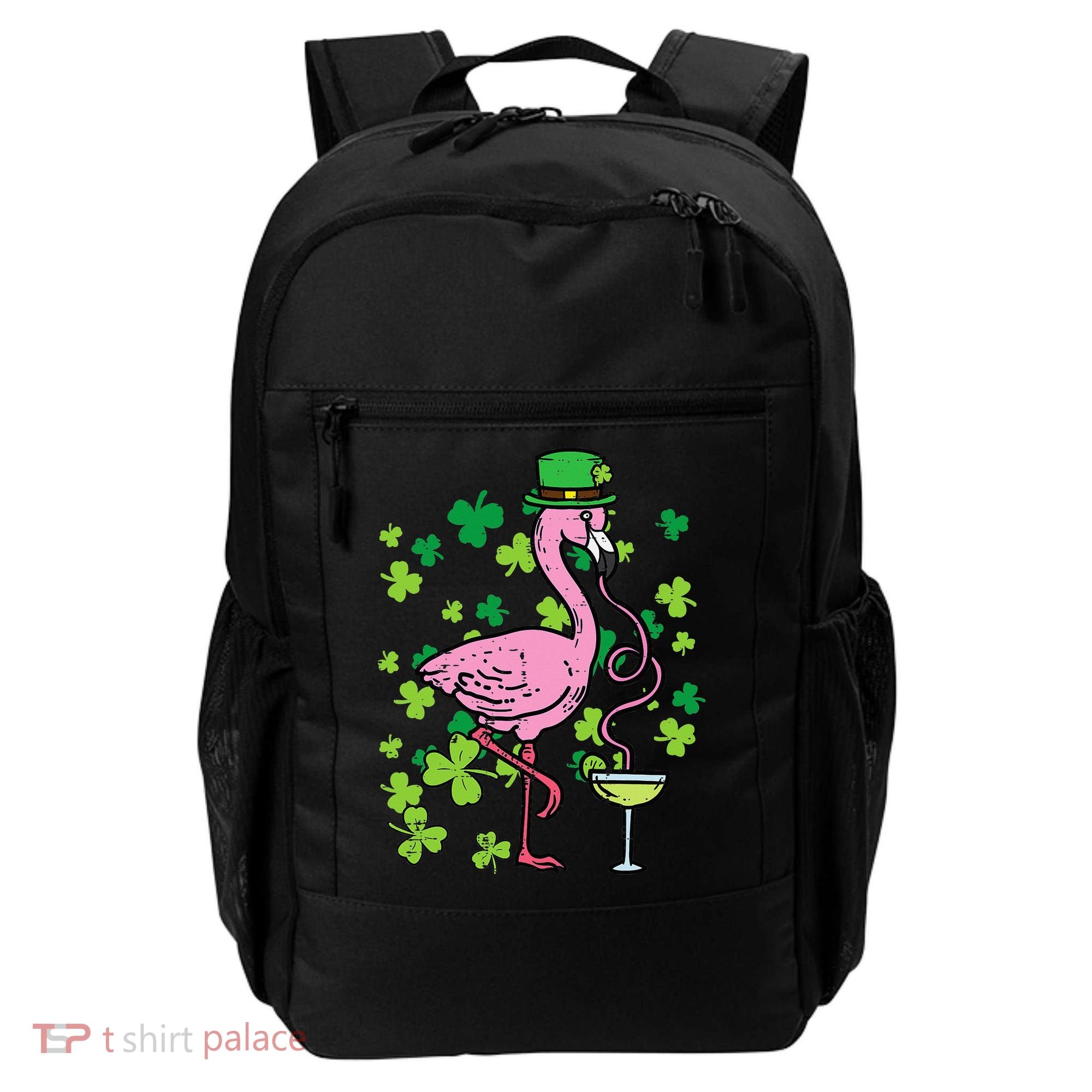 St Patricks Day Irish Flamingo Saint Pattys Paddys Backpack