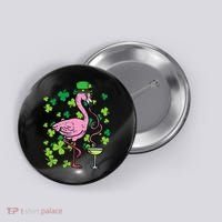 St Patricks Day Irish Flamingo Saint Pattys Paddys Button thumb 0