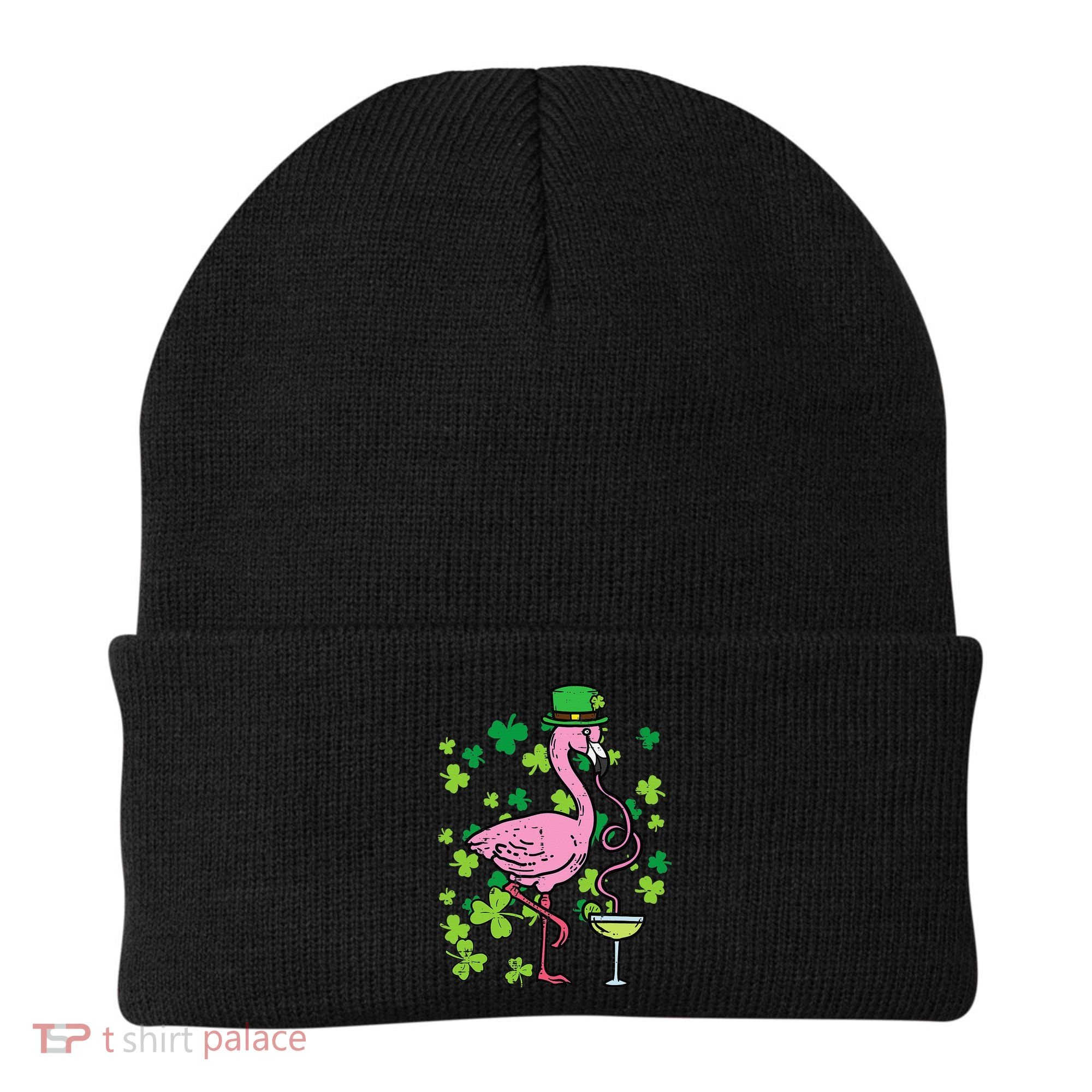 St Patricks Day Irish Flamingo Saint Pattys Paddys Beanie