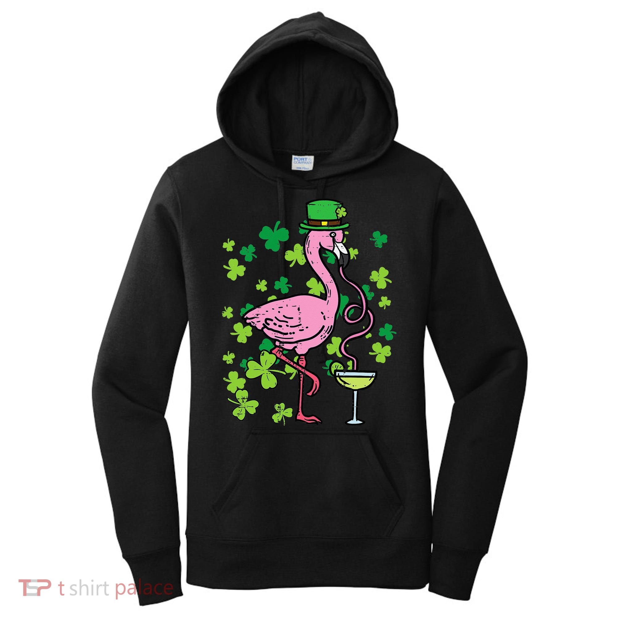 St Patricks Day Irish Flamingo Saint Pattys Paddys Women's Hoodie