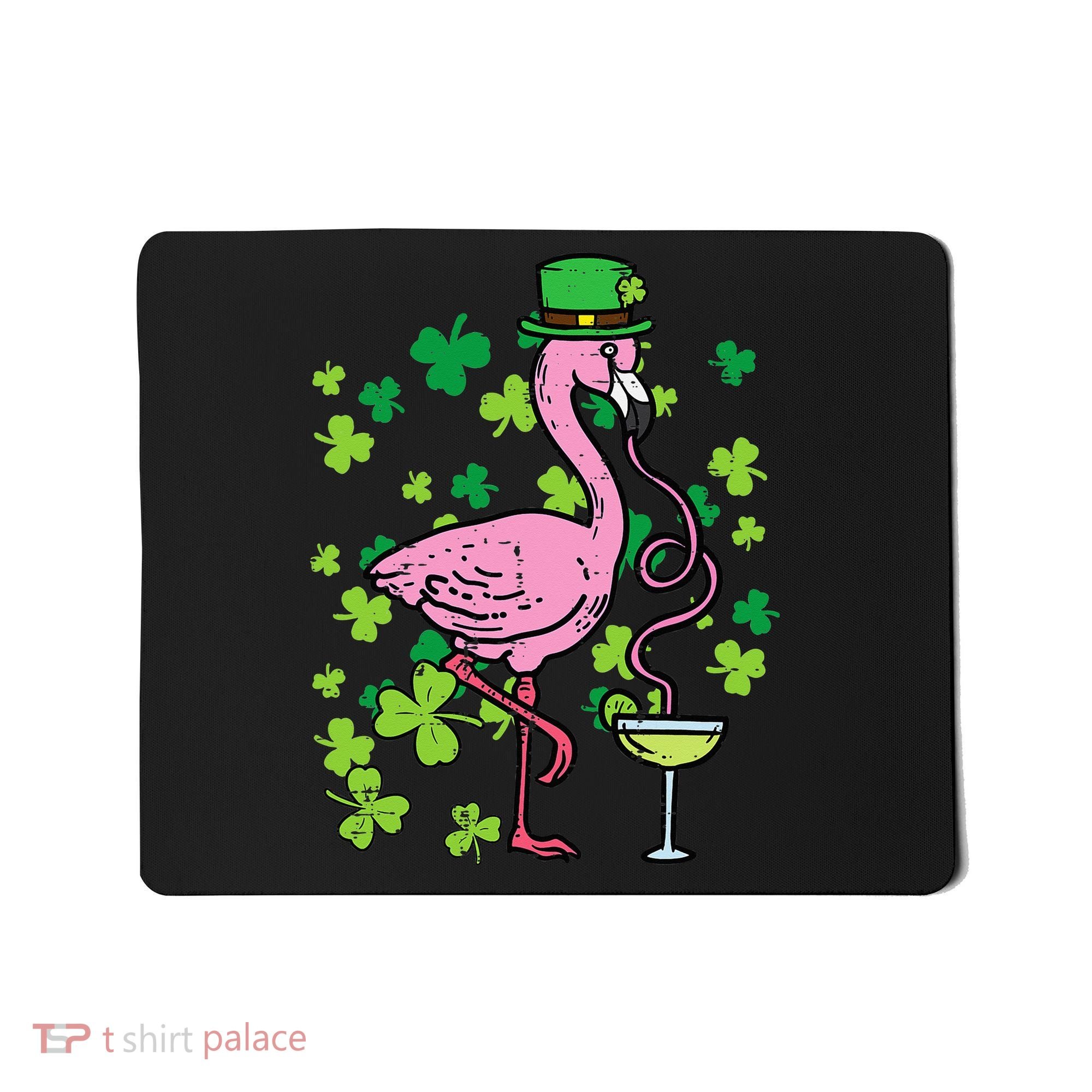 St Patricks Day Irish Flamingo Saint Pattys Paddys Mousepad