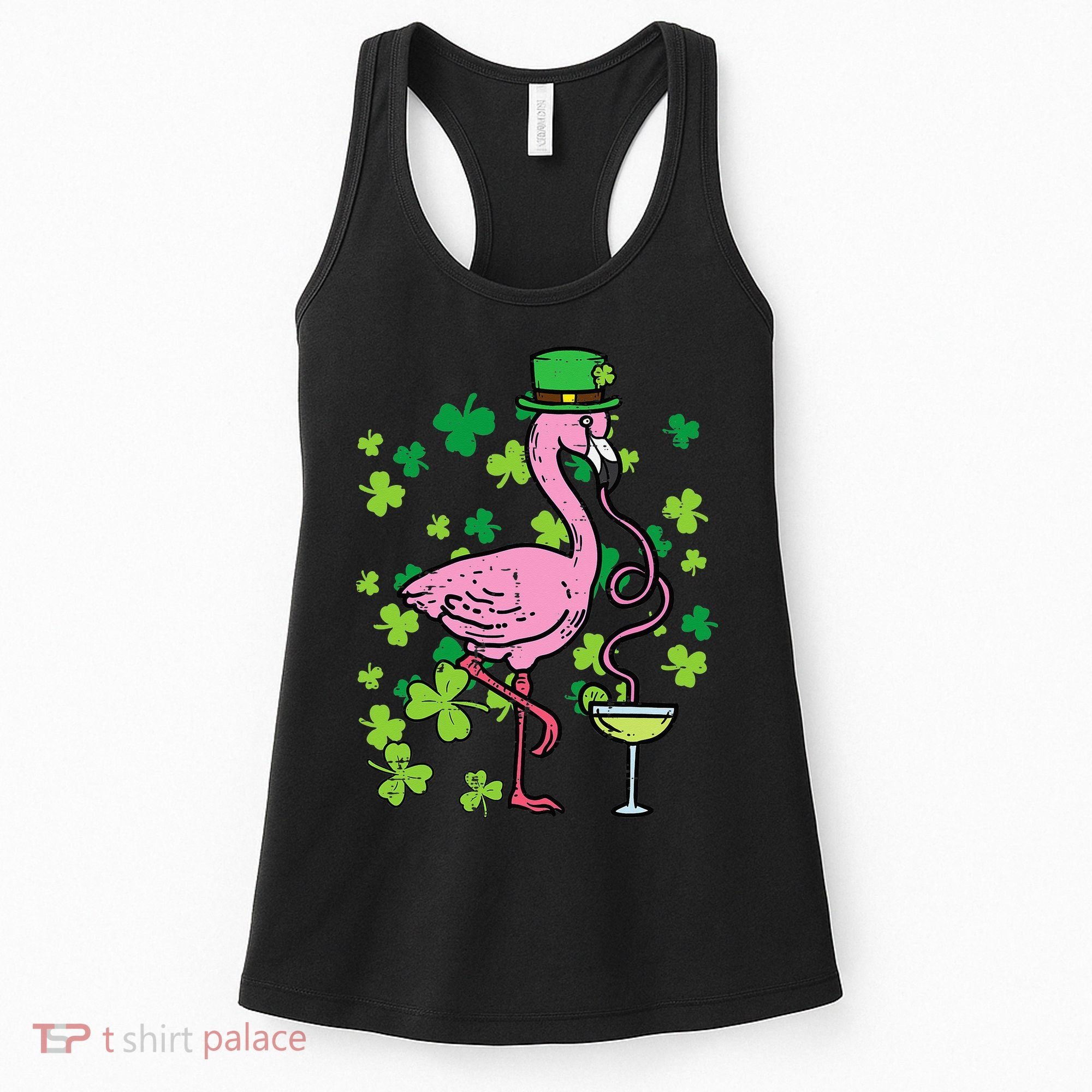St Patricks Day Irish Flamingo Saint Pattys Paddys Women's Tank Top