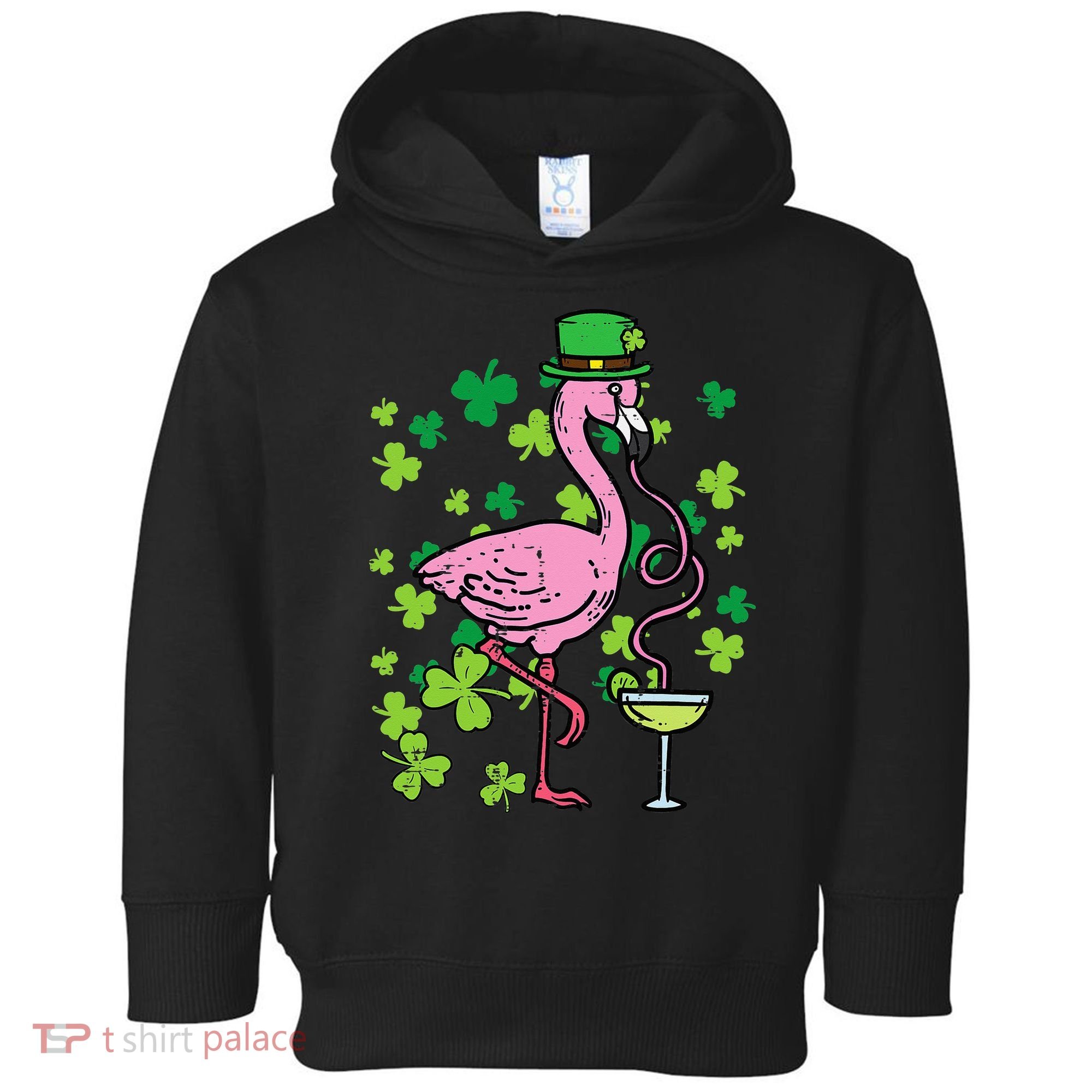 St Patricks Day Irish Flamingo Saint Pattys Paddys Toddler Hoodie