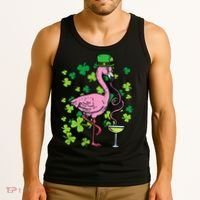 St Patricks Day Irish Flamingo Saint Pattys Paddys Tank Top thumb 3