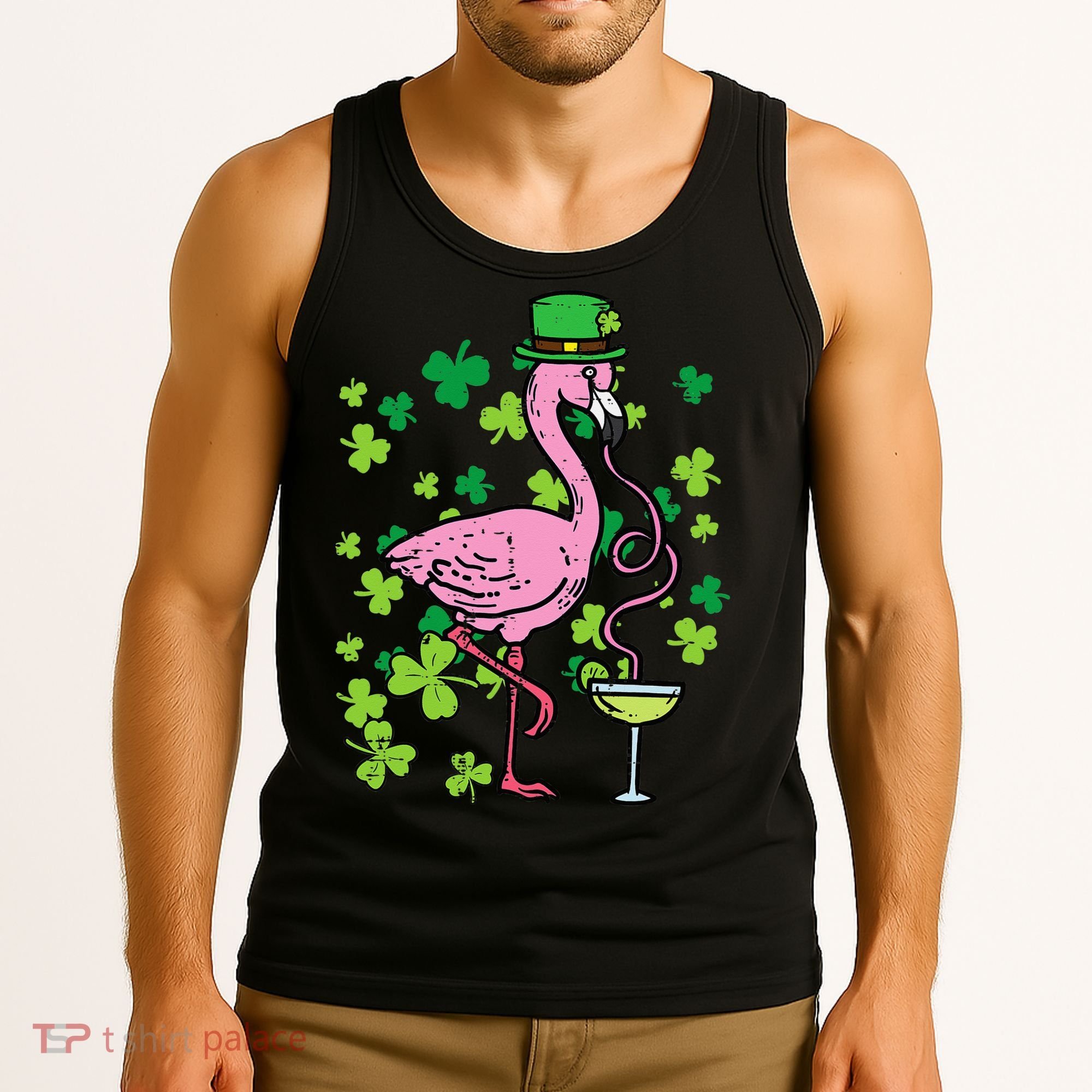 St Patricks Day Irish Flamingo Saint Pattys Paddys Tank Top
