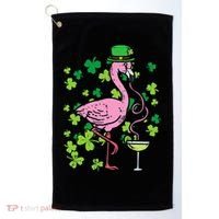 St Patricks Day Irish Flamingo Saint Pattys Paddys Golf Towel thumb 0