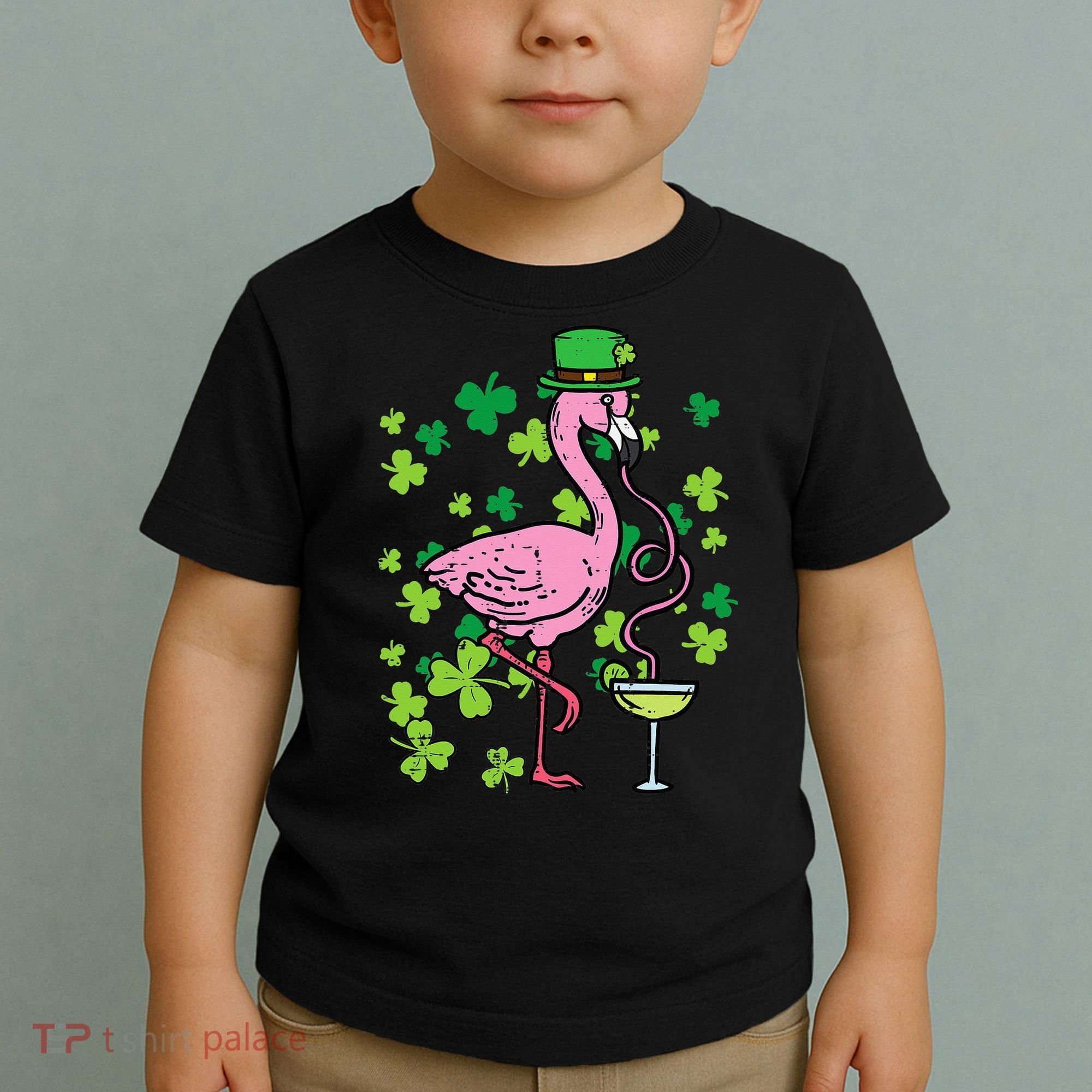 St Patricks Day Irish Flamingo Saint Pattys Paddys Toddler T-Shirt