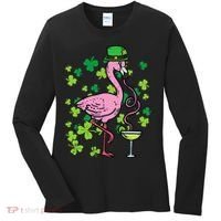 St Patricks Day Irish Flamingo Saint Pattys Paddys Women's Long Sleeve Shirt thumb 0