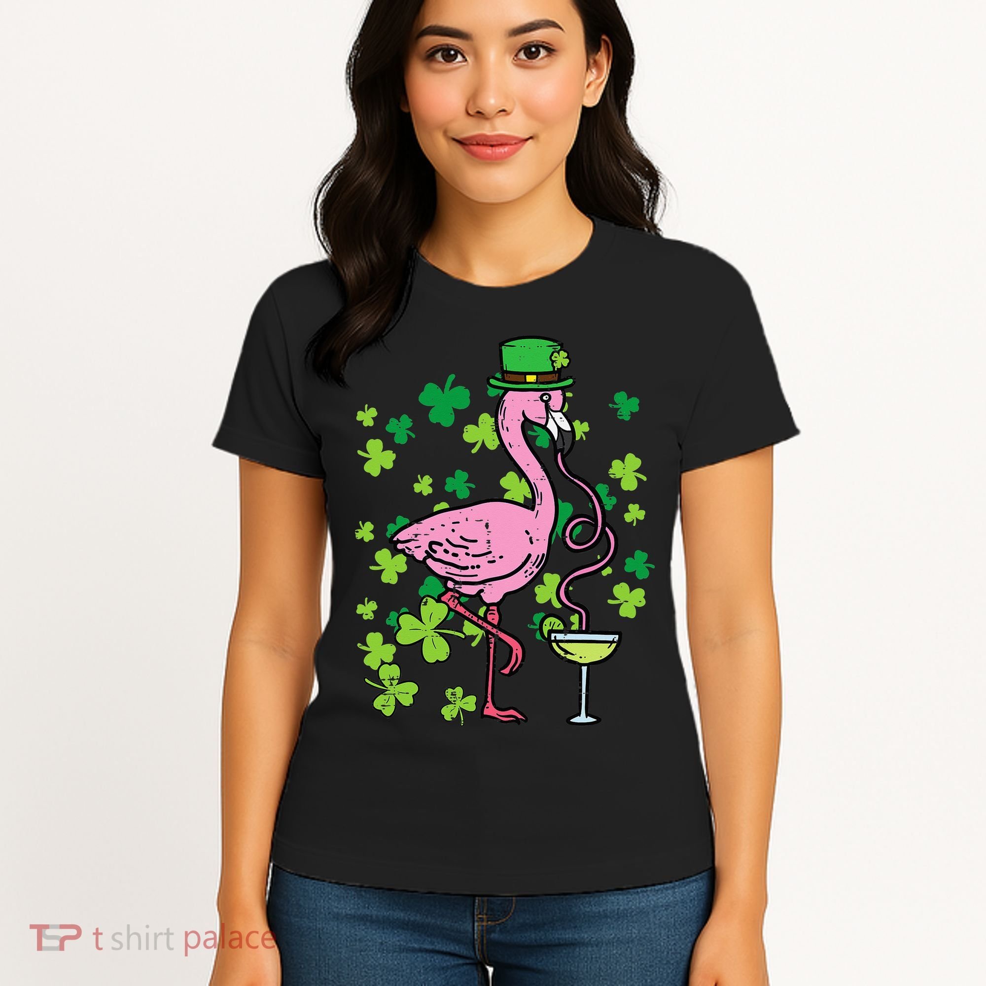 St Patricks Day Irish Flamingo Saint Pattys Paddys Women's T-Shirt