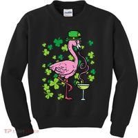 St Patricks Day Irish Flamingo Saint Pattys Paddys Kids Sweatshirt thumb 0