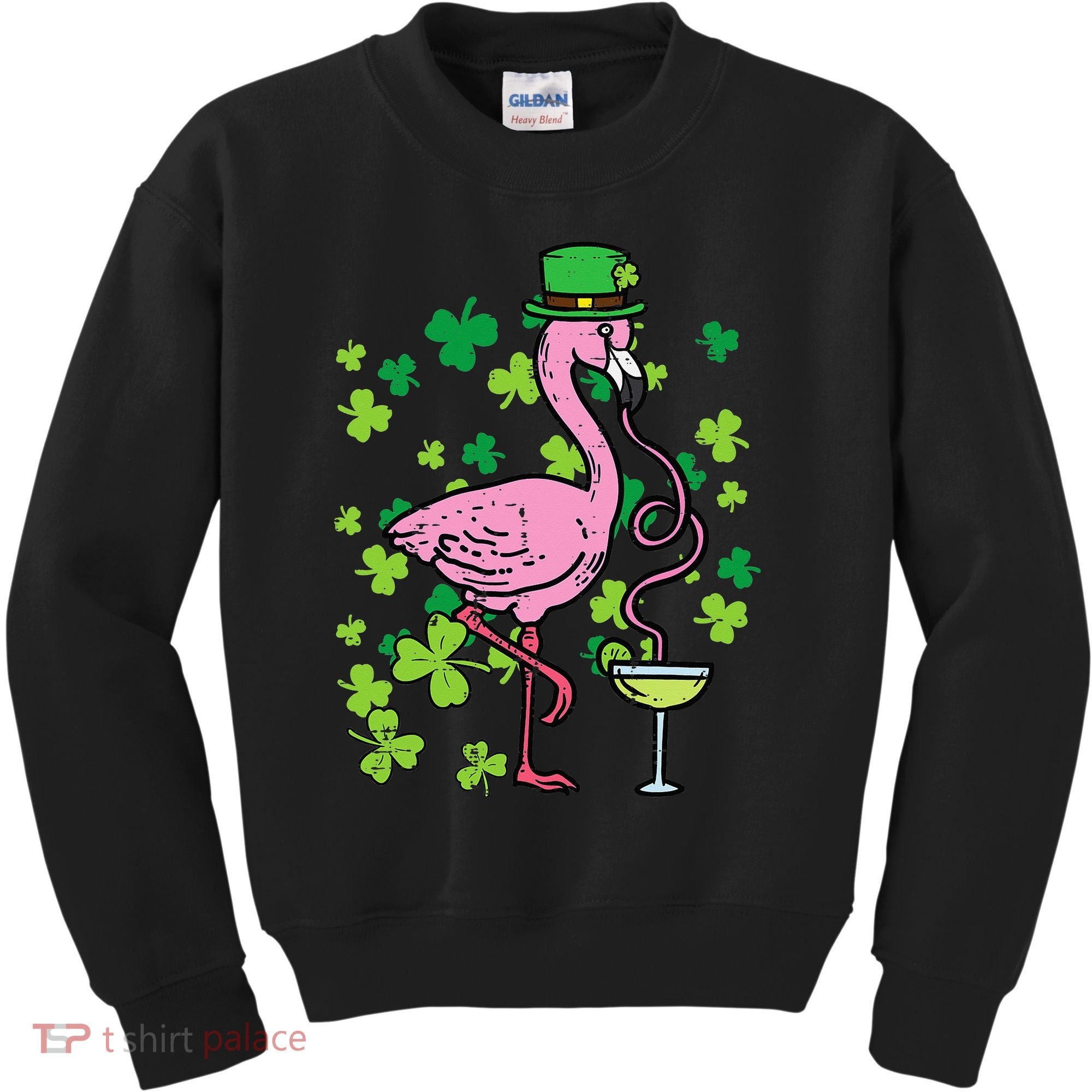 St Patricks Day Irish Flamingo Saint Pattys Paddys Kids Sweatshirt