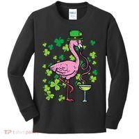 St Patricks Day Irish Flamingo Saint Pattys Paddys Kids Long Sleeve Shirt thumb 0
