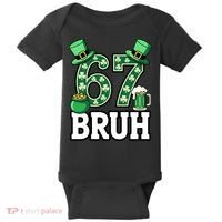 St Patrick’s Day 67 Bruh Viral 6-7 Meme Baby Bodysuit thumb 0