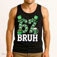 St Patrick’s Day 67 Bruh Viral 6-7 Meme Tank Top thumb 3