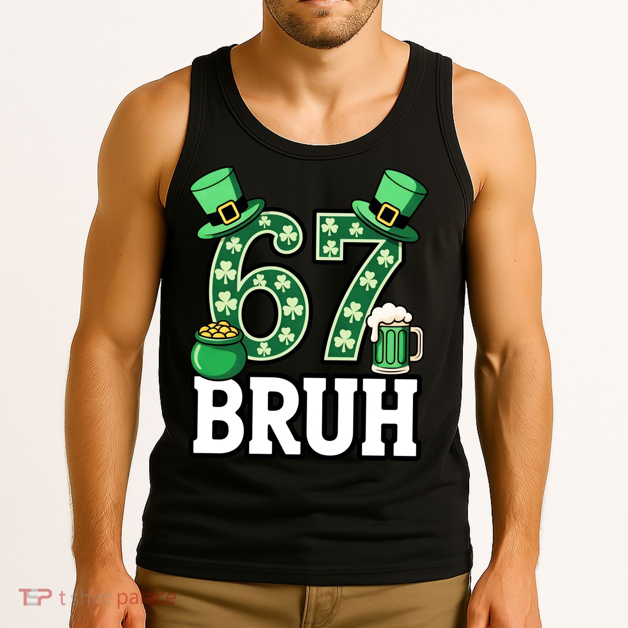 St Patrick’s Day 67 Bruh Viral 6-7 Meme Tank Top