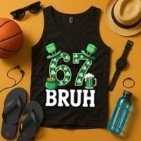 St Patrick’s Day 67 Bruh Viral 6-7 Meme Tank Top thumb 4