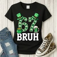St Patrick’s Day 67 Bruh Viral 6-7 Meme Women's T-Shirt thumb 3