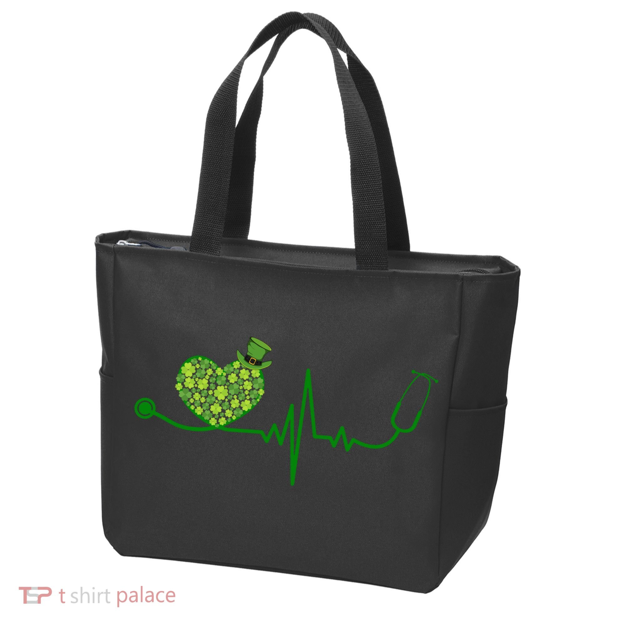 St Patricks Day Heartbeat Nurse Tote Bag