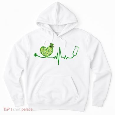 St Patricks Day Heartbeat Nurse Hoodie