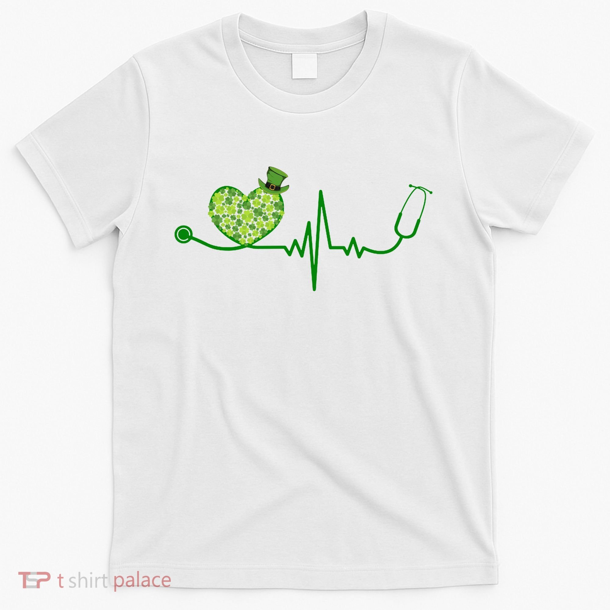 St Patricks Day Heartbeat Nurse T-Shirt