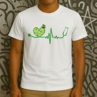 St Patricks Day Heartbeat Nurse T-Shirt thumb 3