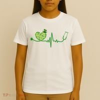 St Patricks Day Heartbeat Nurse T-Shirt thumb 4