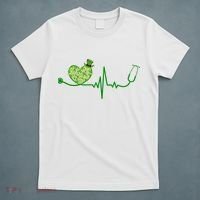 St Patricks Day Heartbeat Nurse T-Shirt thumb 5