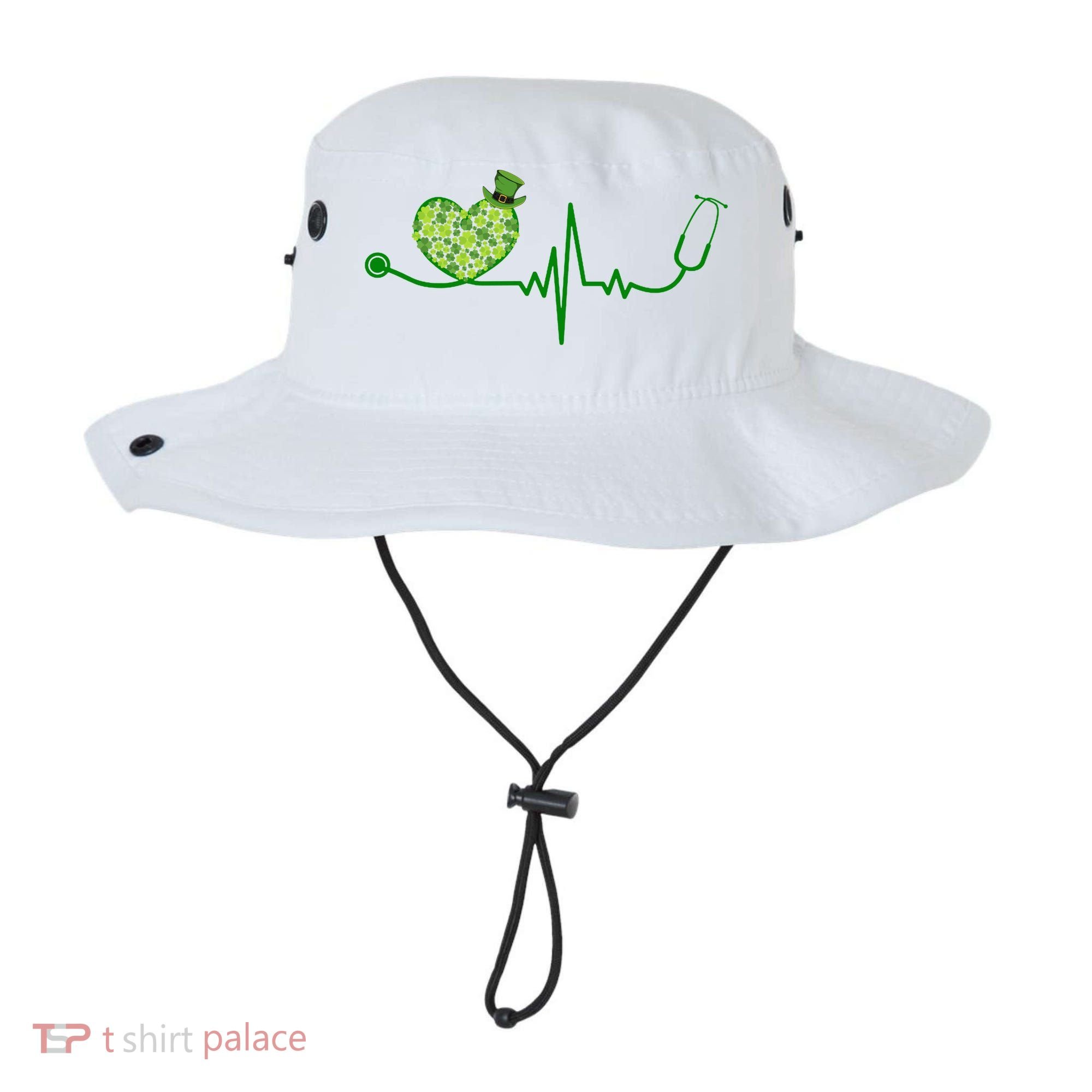 St Patricks Day Heartbeat Nurse Bucket Hat