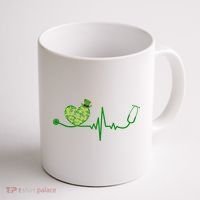 St Patricks Day Heartbeat Nurse Coffee Mug thumb 1