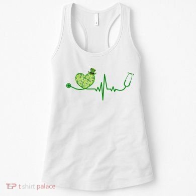 St Patricks Day Heartbeat Nurse Women's Tank Top