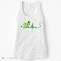 St Patricks Day Heartbeat Nurse Women's Tank Top thumb 0
