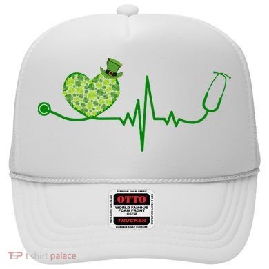 St Patricks Day Heartbeat Nurse Hat