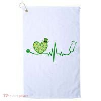 St Patricks Day Heartbeat Nurse Golf Towel thumb 0