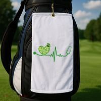 St Patricks Day Heartbeat Nurse Golf Towel thumb 2