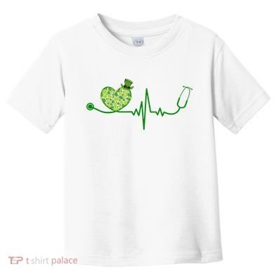 St Patricks Day Heartbeat Nurse Toddler T-Shirt