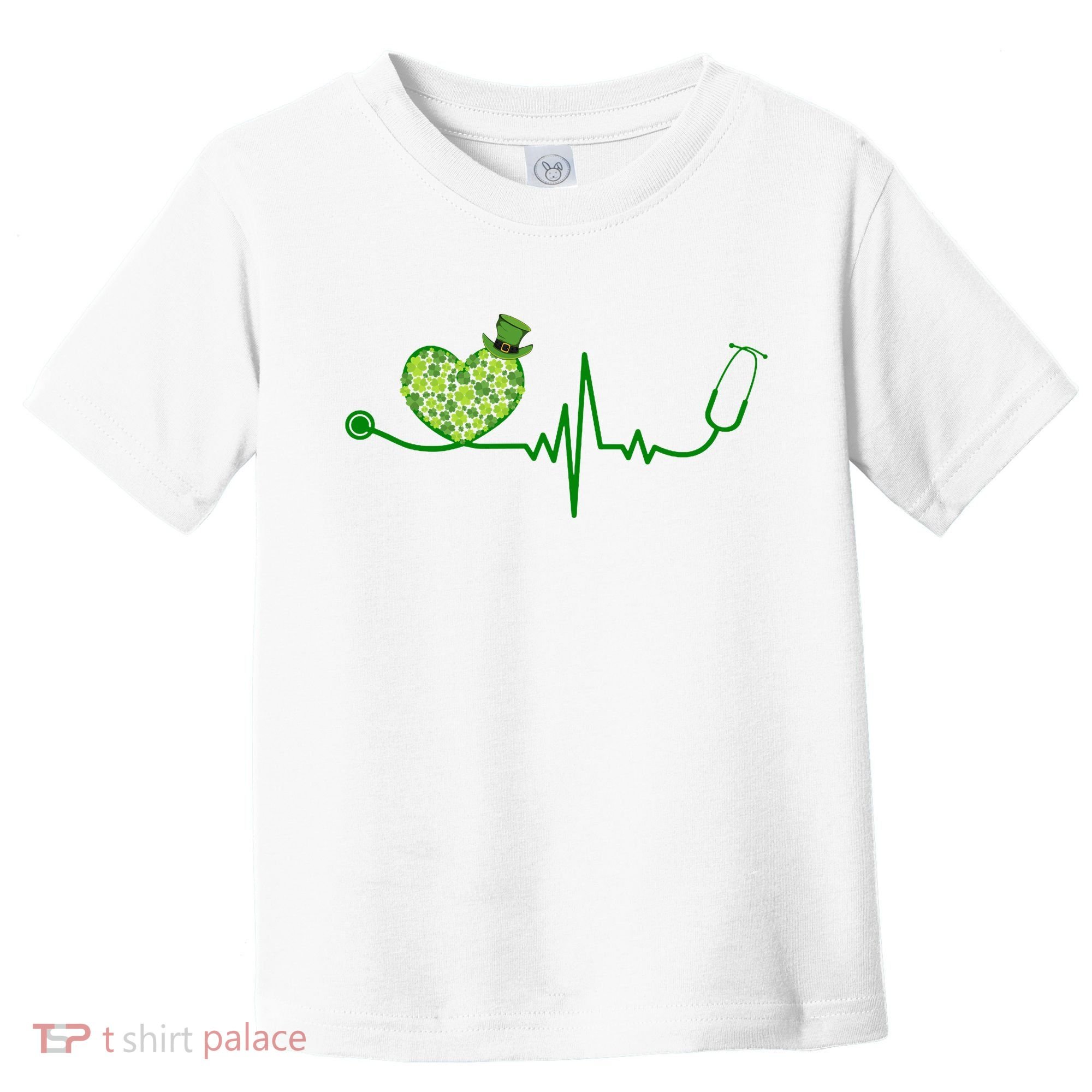 St Patricks Day Heartbeat Nurse Toddler T-Shirt