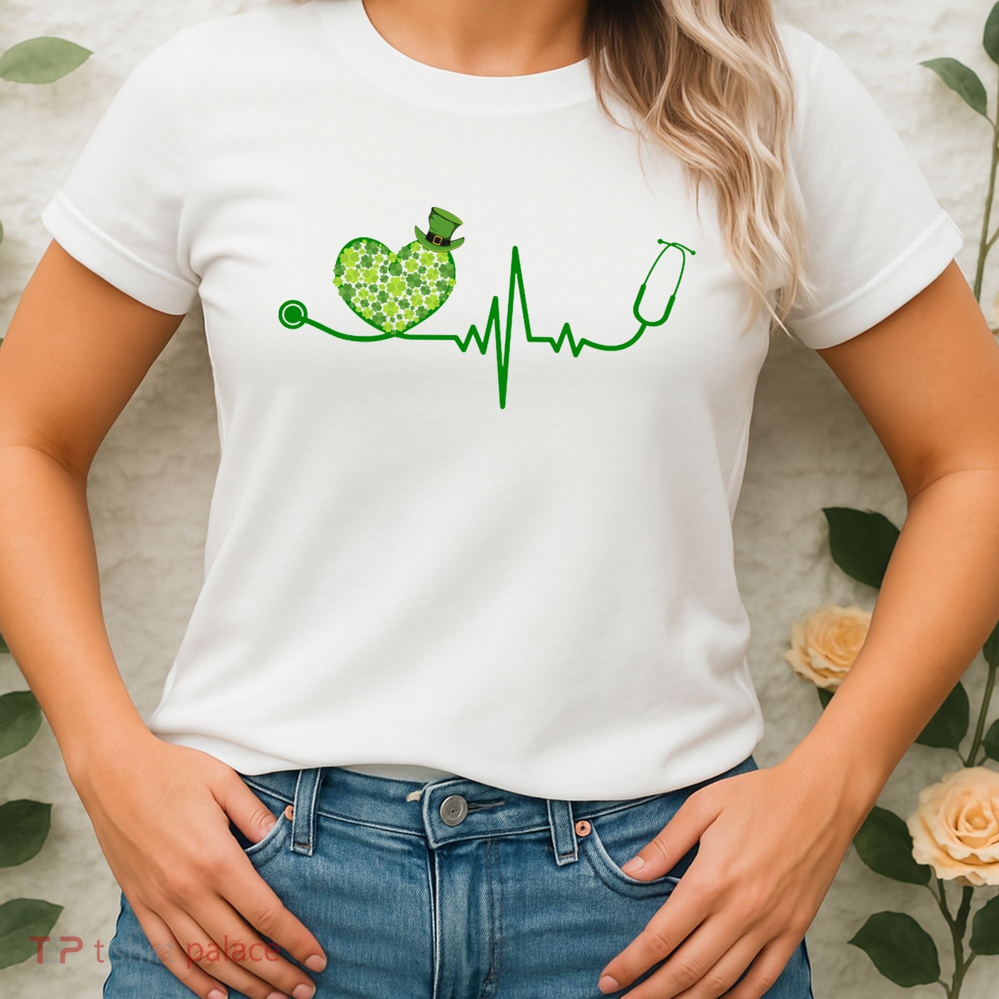 St Patricks Day Heartbeat Nurse Women's T-Shirt