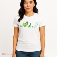 St Patricks Day Heartbeat Nurse Women's T-Shirt thumb 4