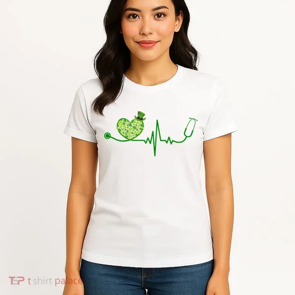 St Patricks Day Heartbeat Nurse Women's T-Shirt