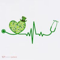 St Patricks Day Heartbeat Nurse Kids Sweatshirt thumb 2