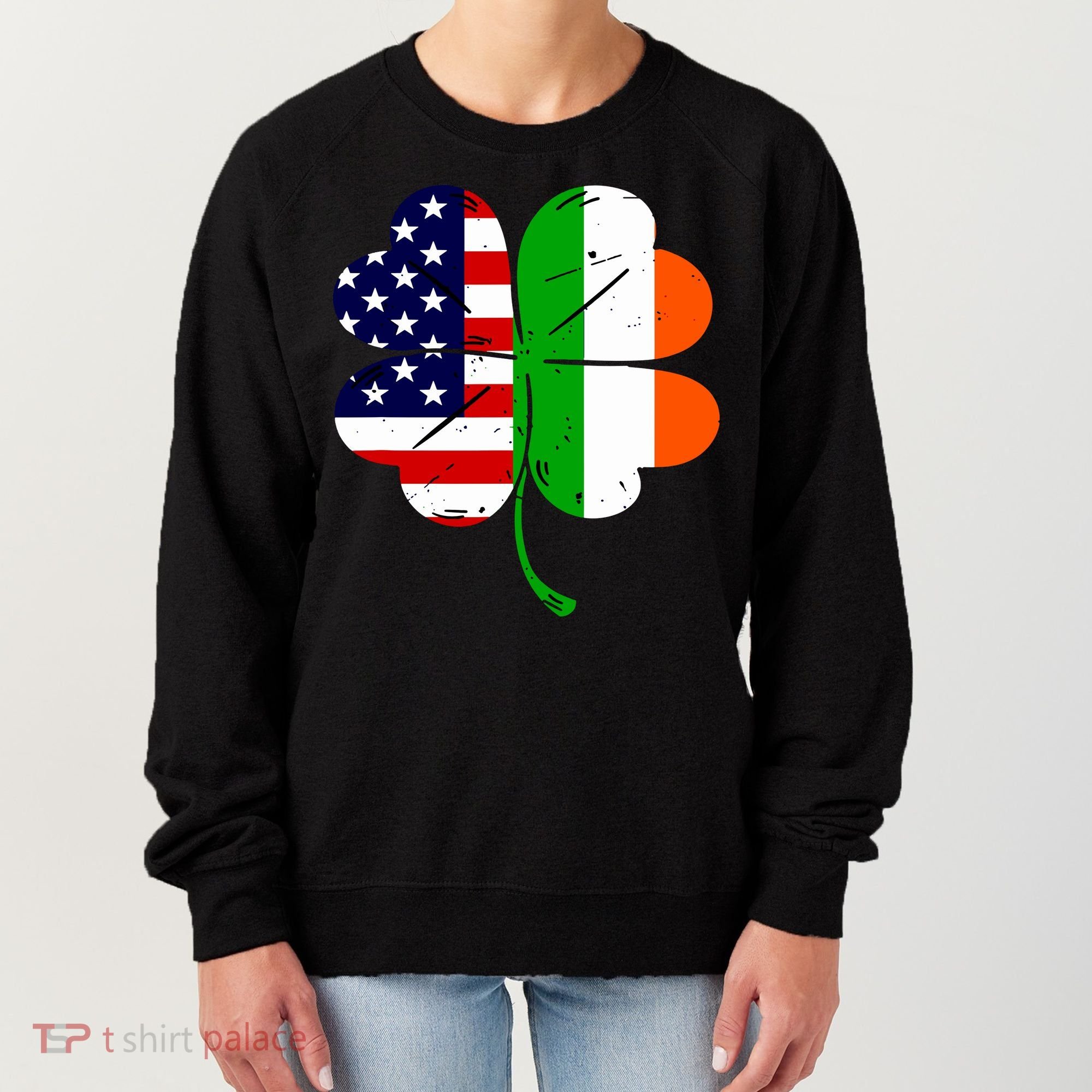 St Patricks Day Irish American Flag Women's Sweatshirt