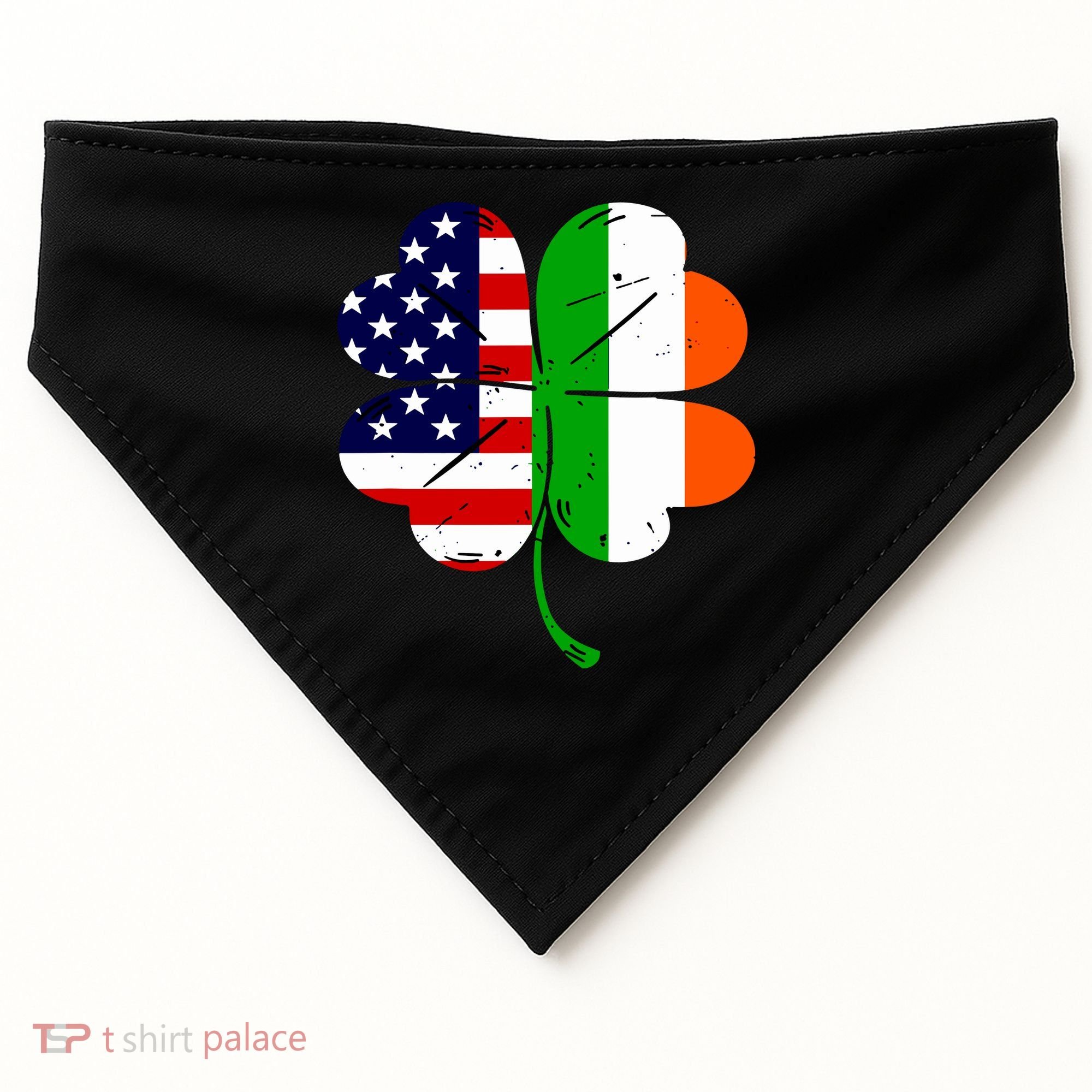 St Patricks Day Irish American Flag USA-Made Doggie Bandana