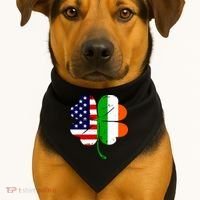 St Patricks Day Irish American Flag USA-Made Doggie Bandana thumb 1