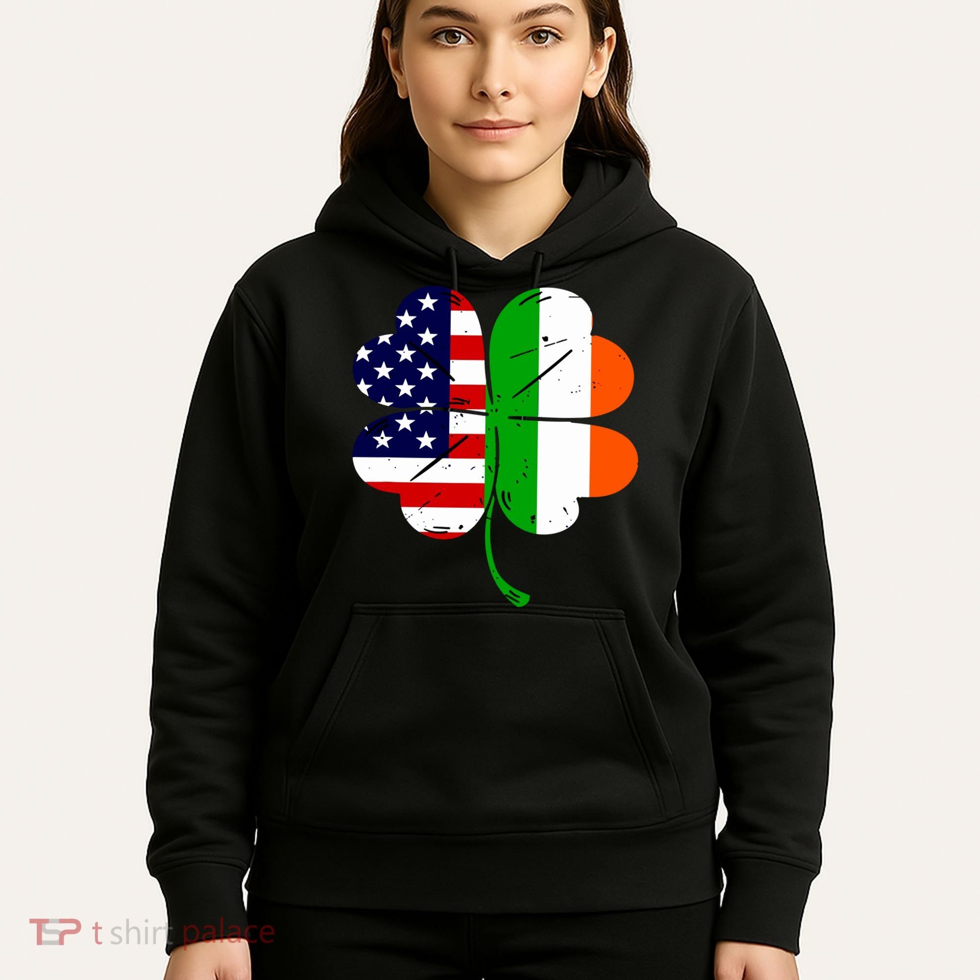St Patricks Day Irish American Flag Hoodie