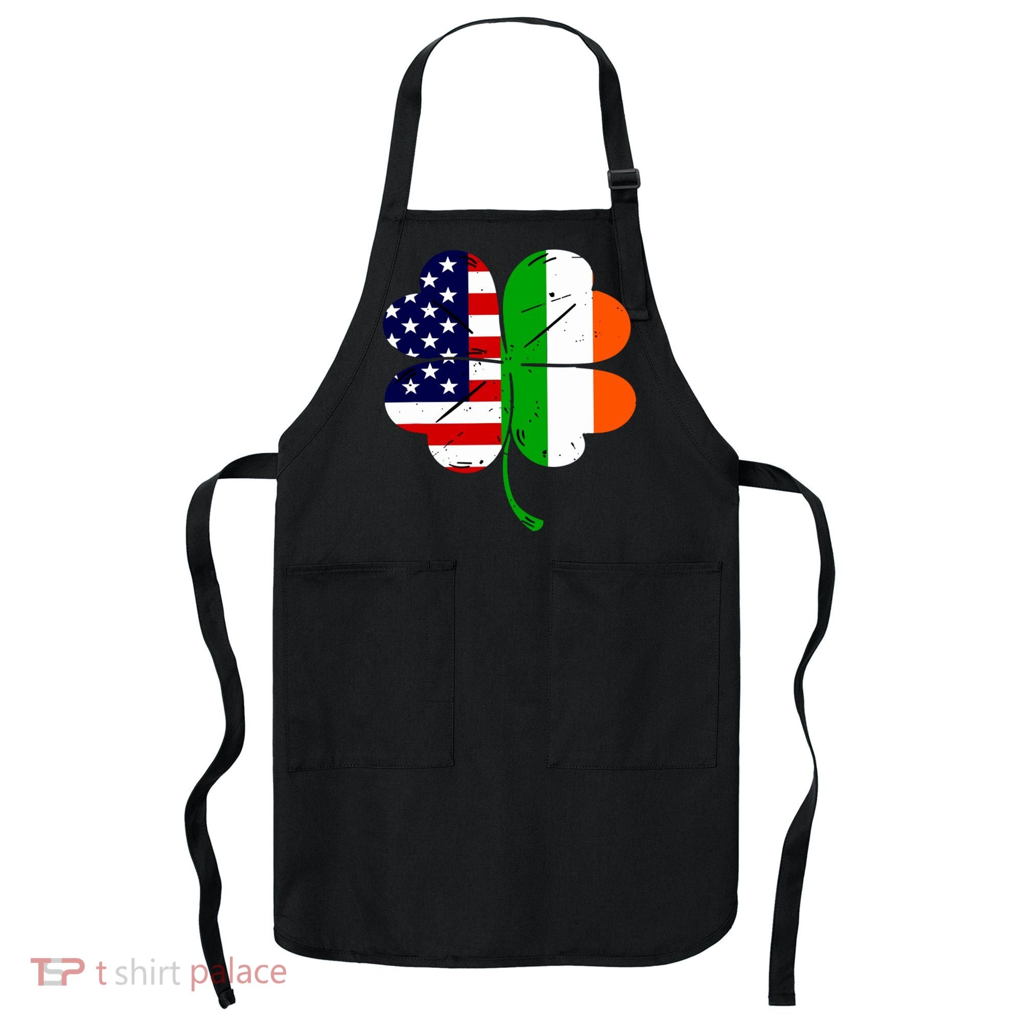 St Patricks Day Irish American Flag Apron