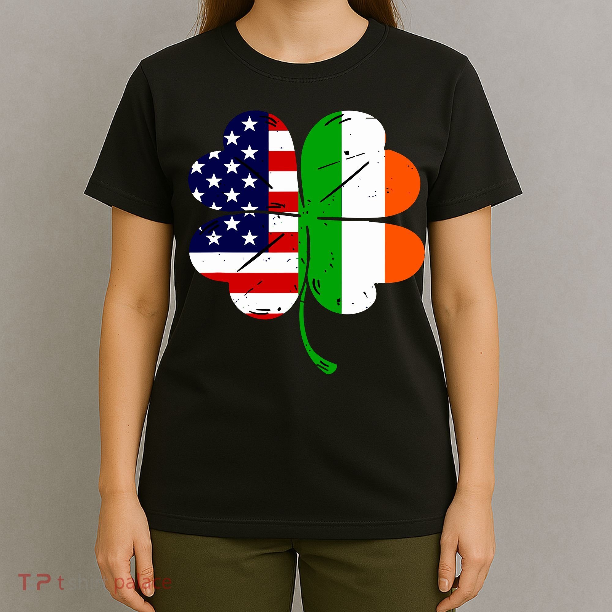 St Patricks Day Irish American Flag T-Shirt