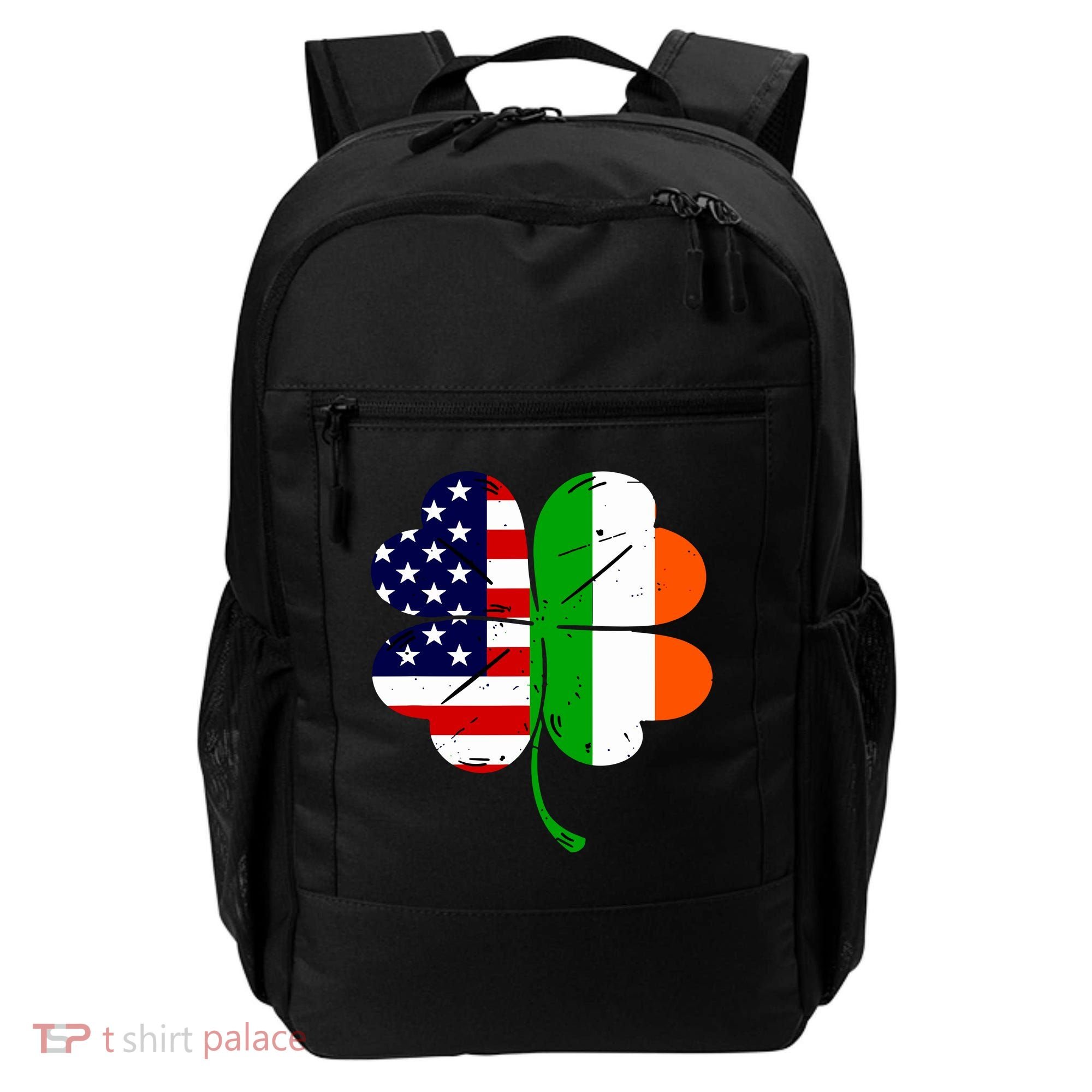 St Patricks Day Irish American Flag Backpack
