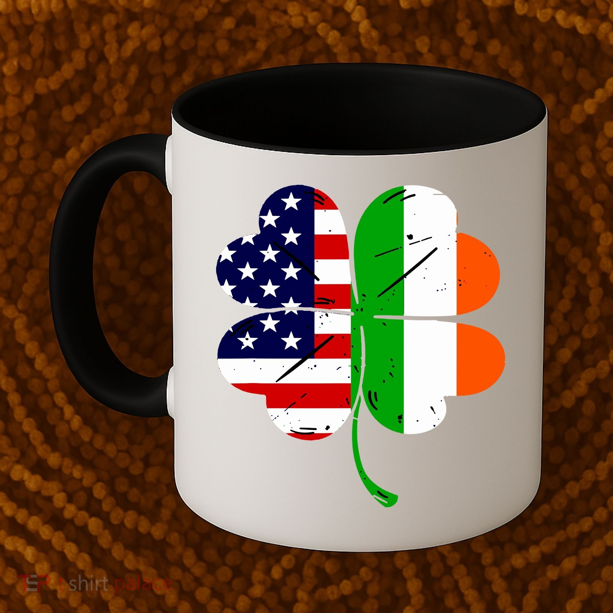 St Patricks Day Irish American Flag Coffee Mug